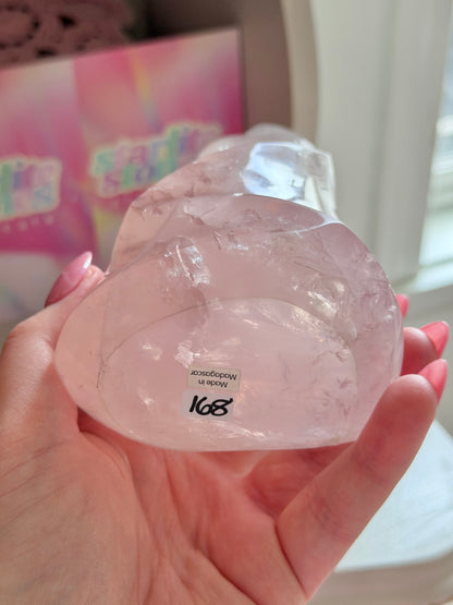 Statement gemmy star rose quartz flame