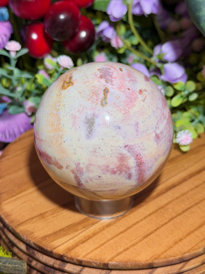 Pink sea jasper sphere