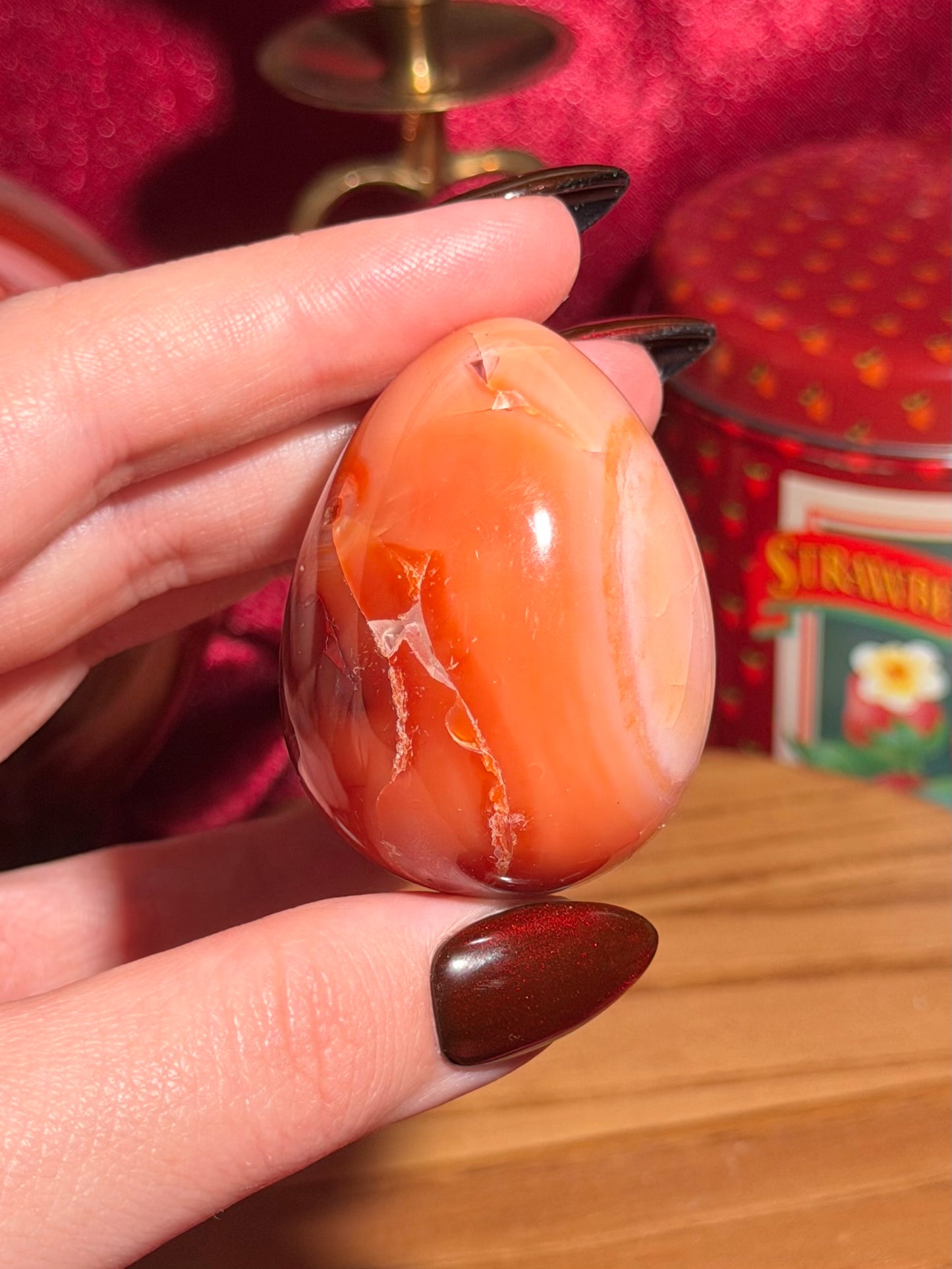 Peachy pastel carnelian egg