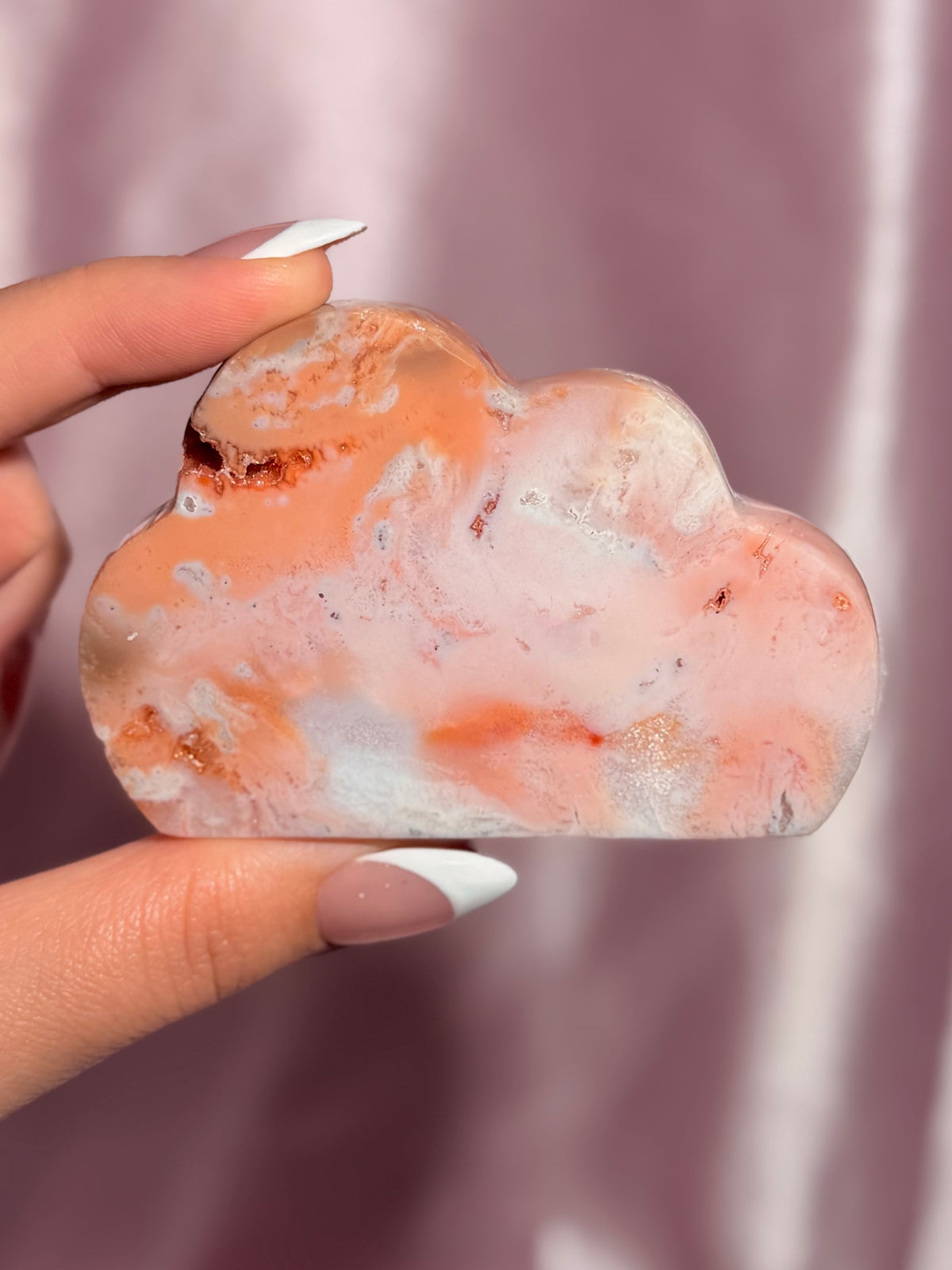 Indonesian Pink Carnelian Cloud Carving (E)