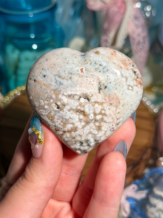 Pastel orby sea jasper heart
