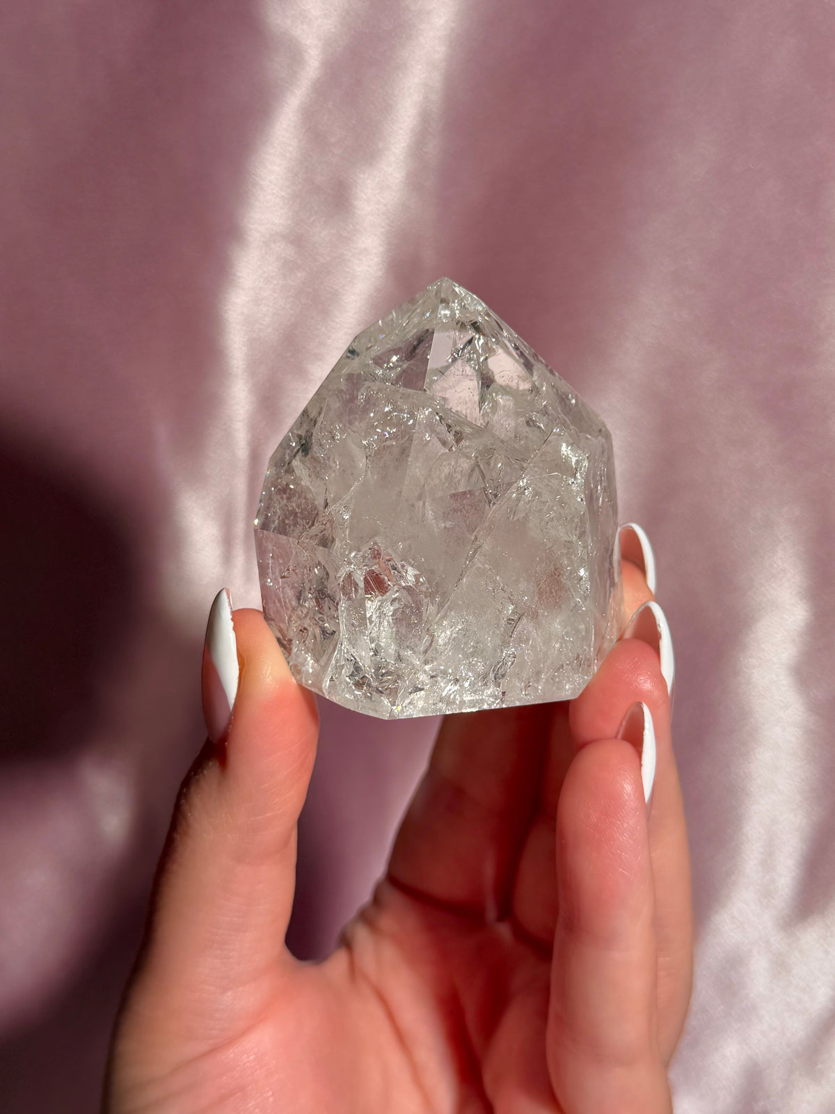 Brazilian Clear Crackle Quartz Tower