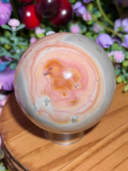 "Baby chicken" zebra jasper sphere