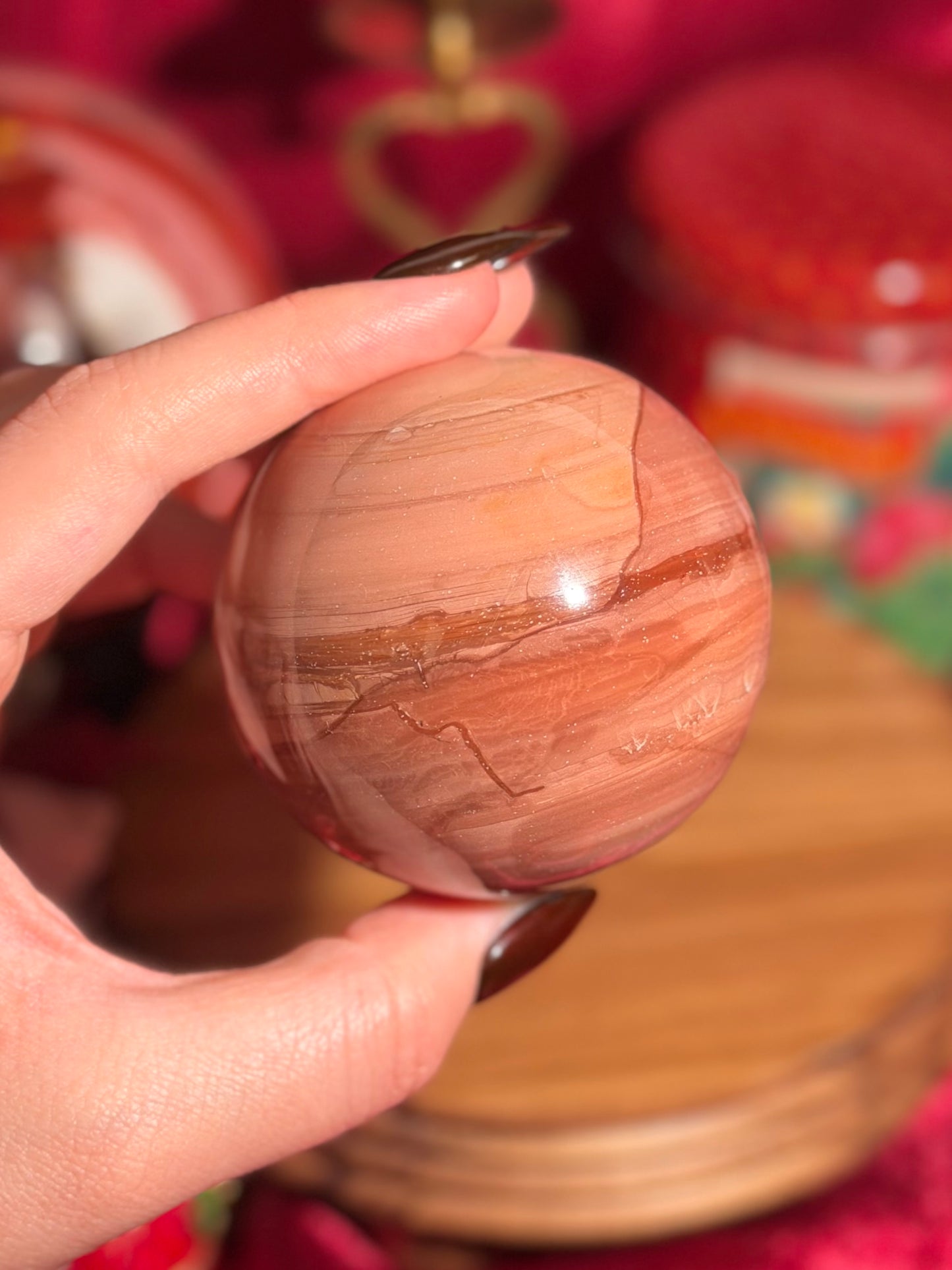 Desert rose polychrome jasper sphere