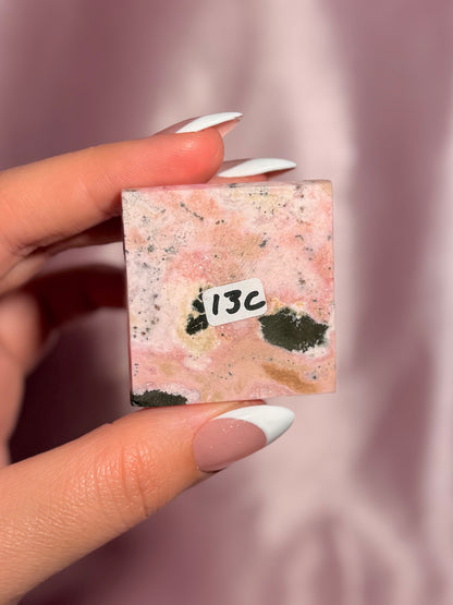 Peruvian Pink Rhodonite Pyramid (13C)
