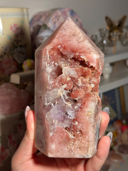 Brazilian pink amethyst tower