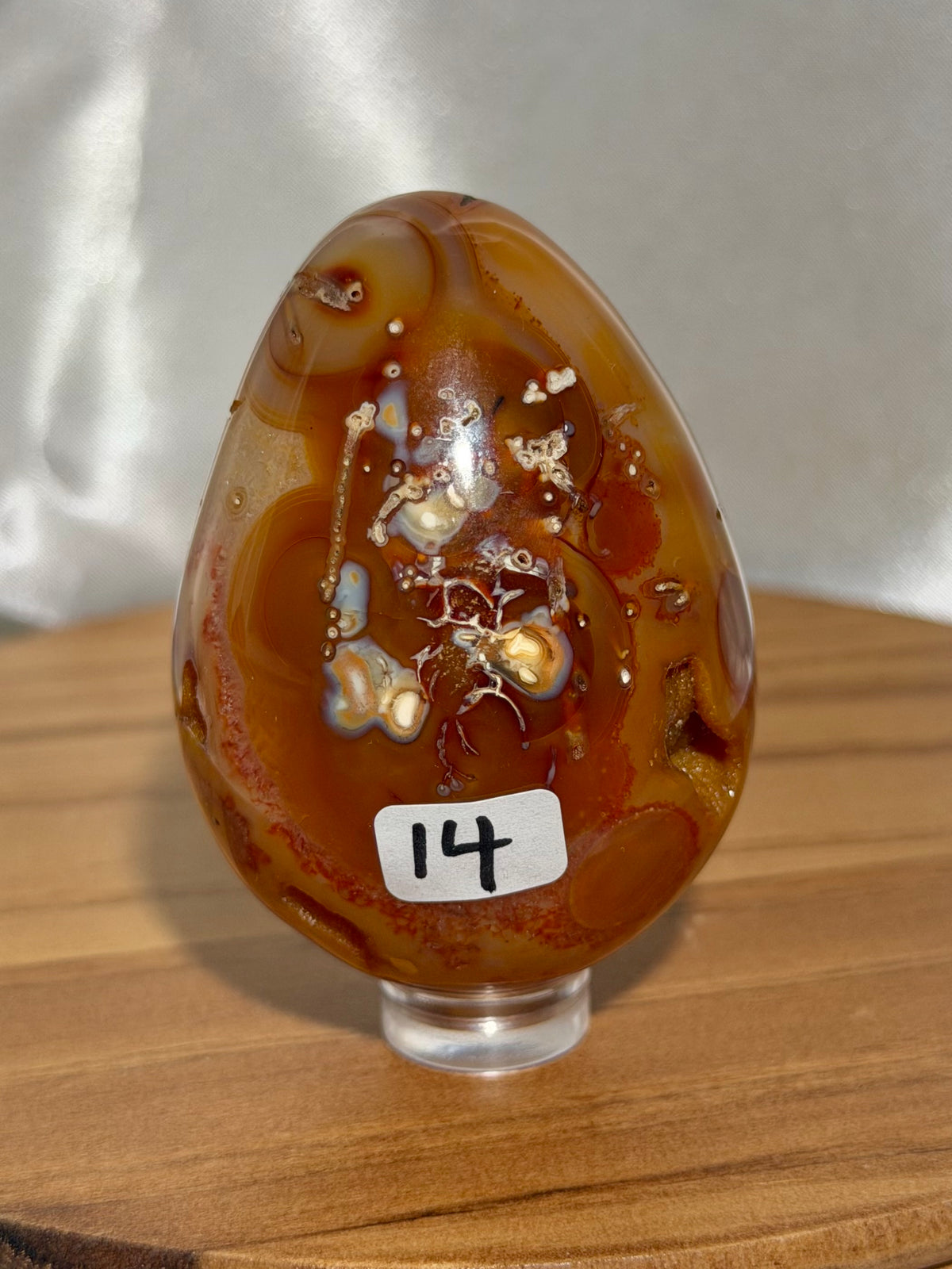 Mossy caramel carnelian egg