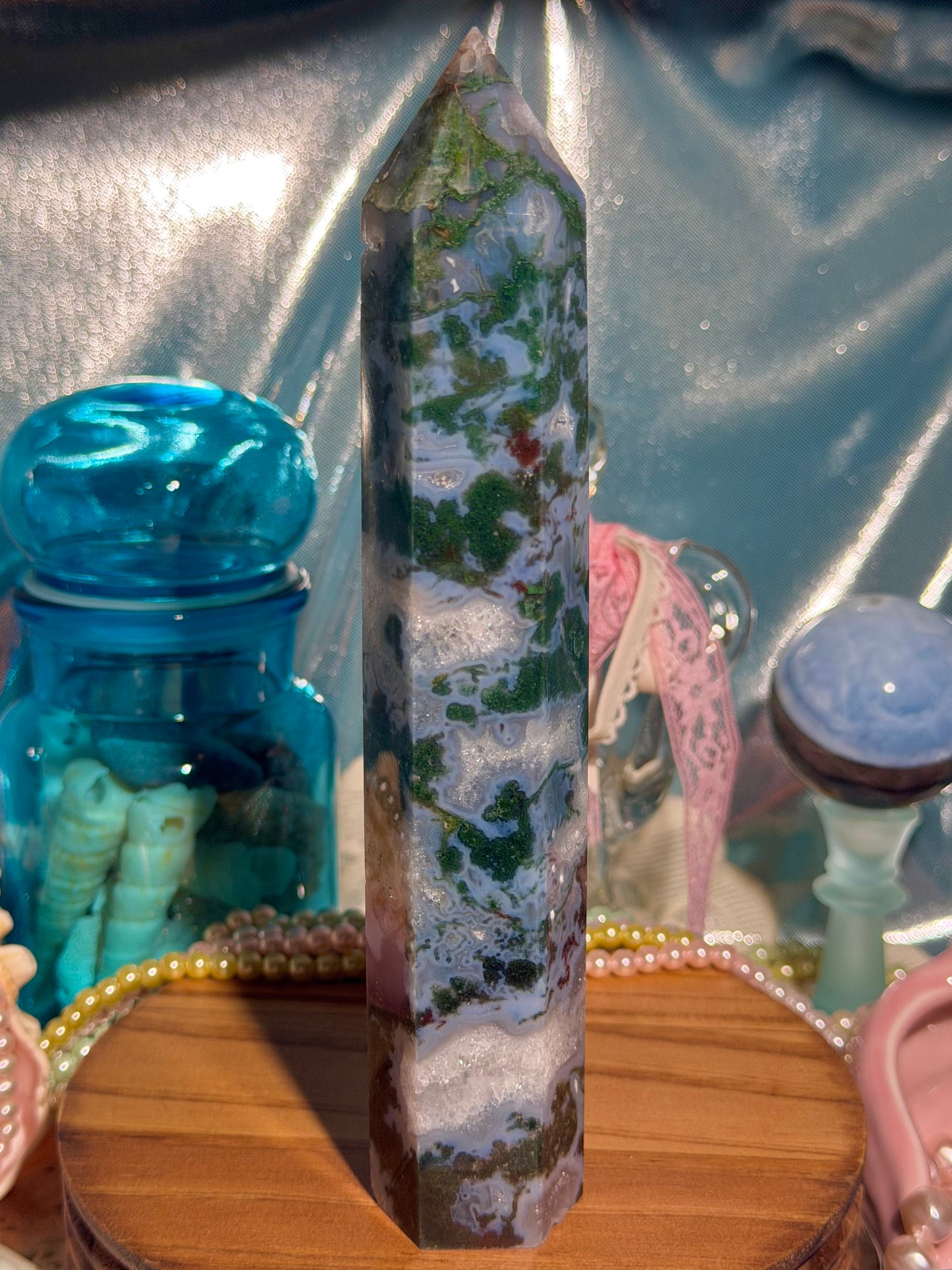 Moss agate tower 63B