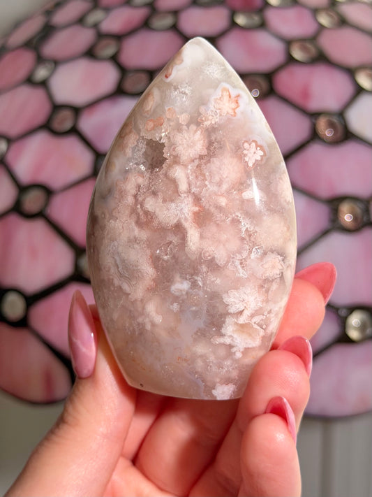 Flower agate x pink amethyst flame