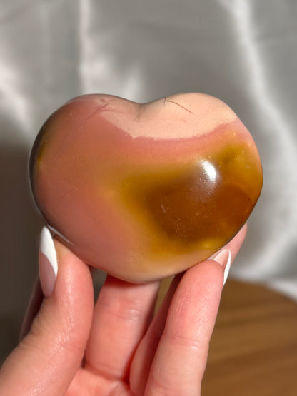 Pink polychrome jasper heart