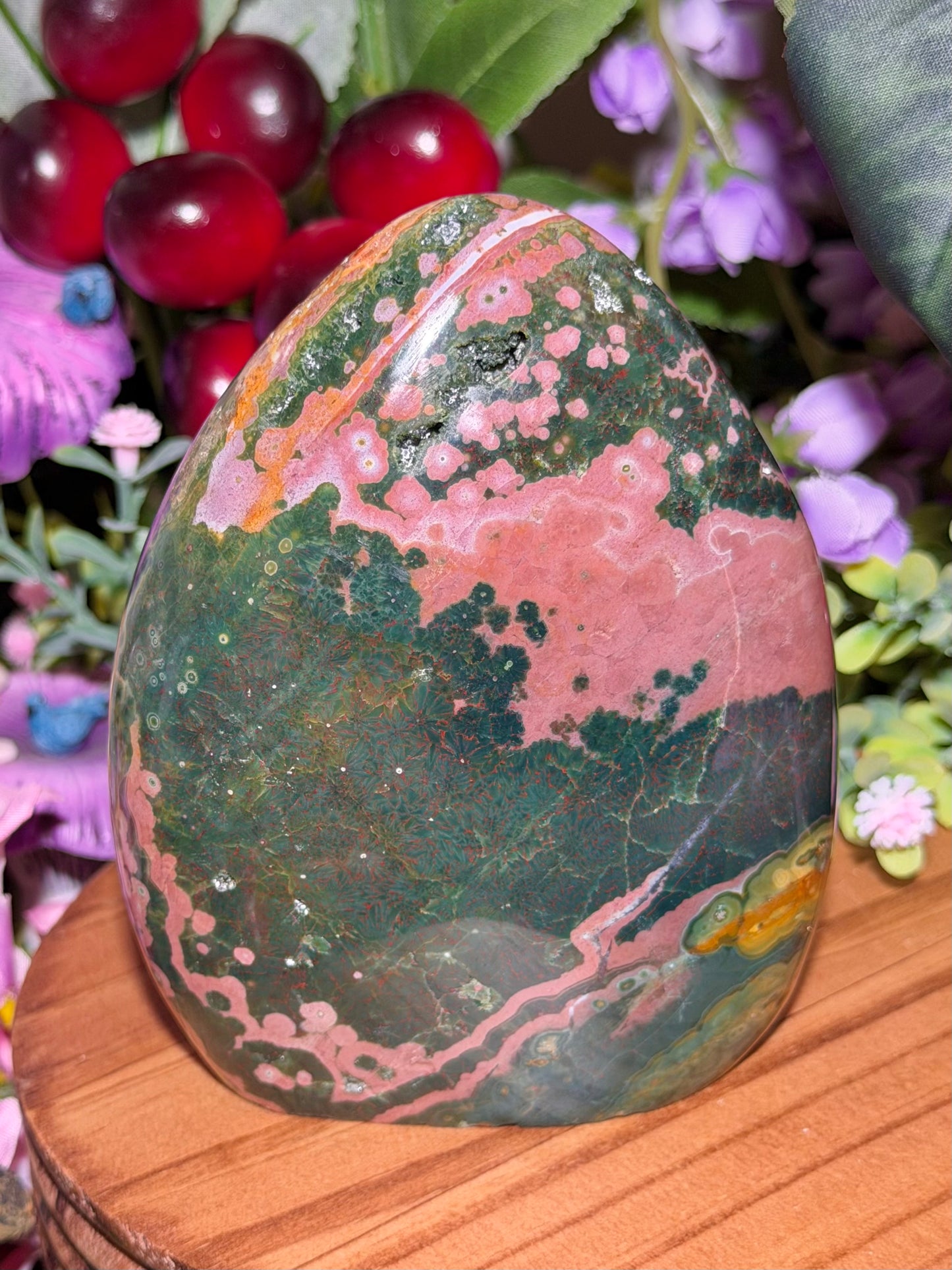Pink & green Kabamby Ocean Jasper freeform