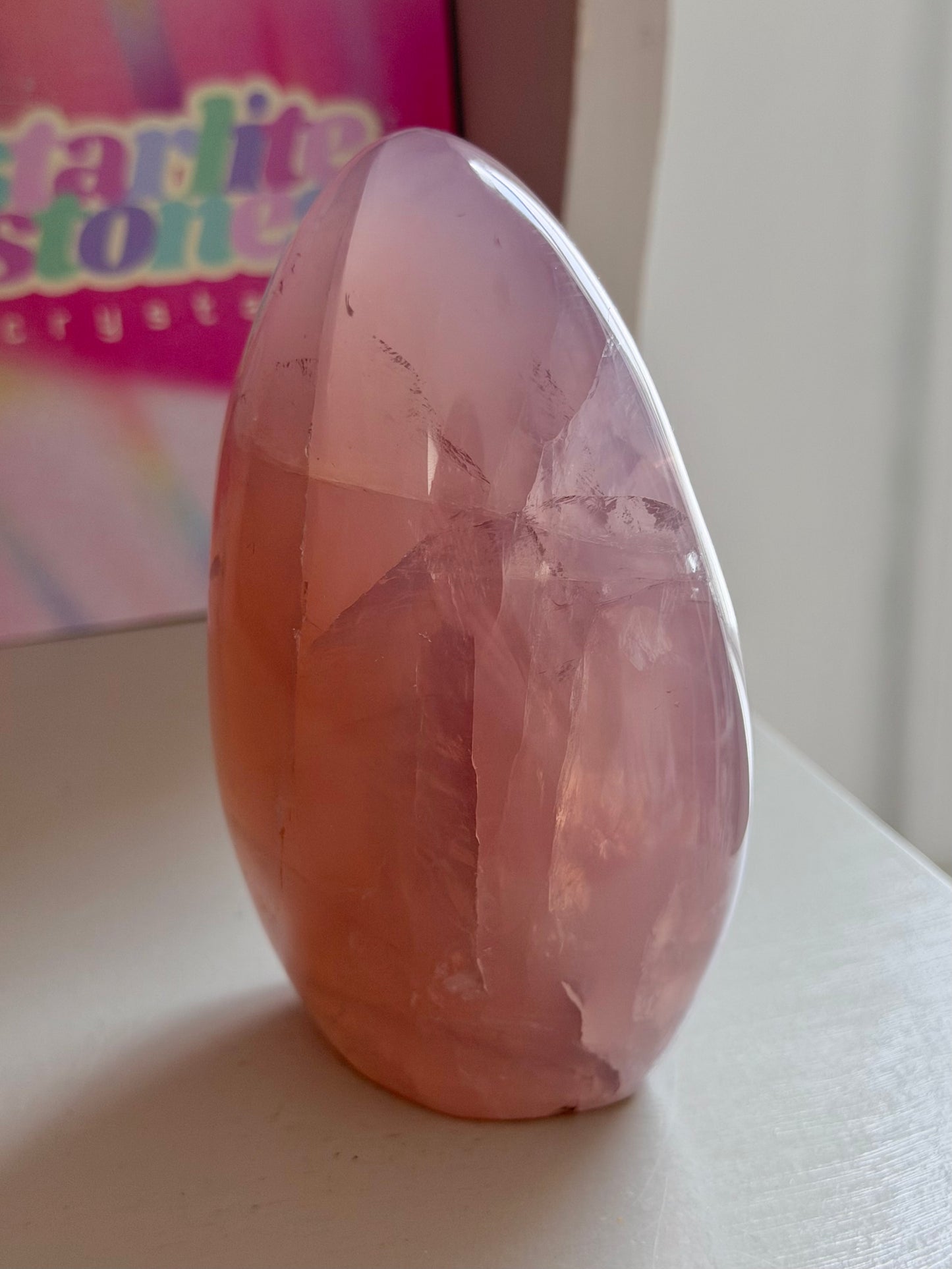Glowy rose quartz freeform