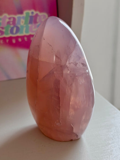 Glowy rose quartz freeform