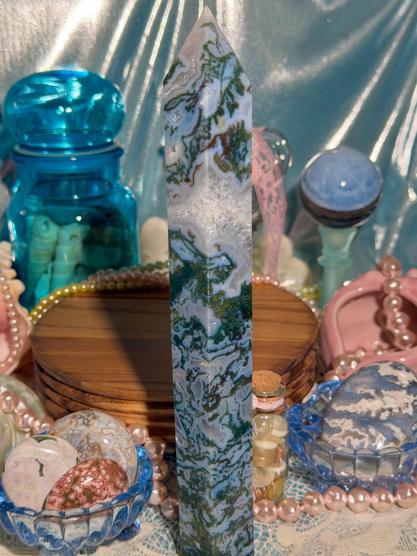 Moss agate tower