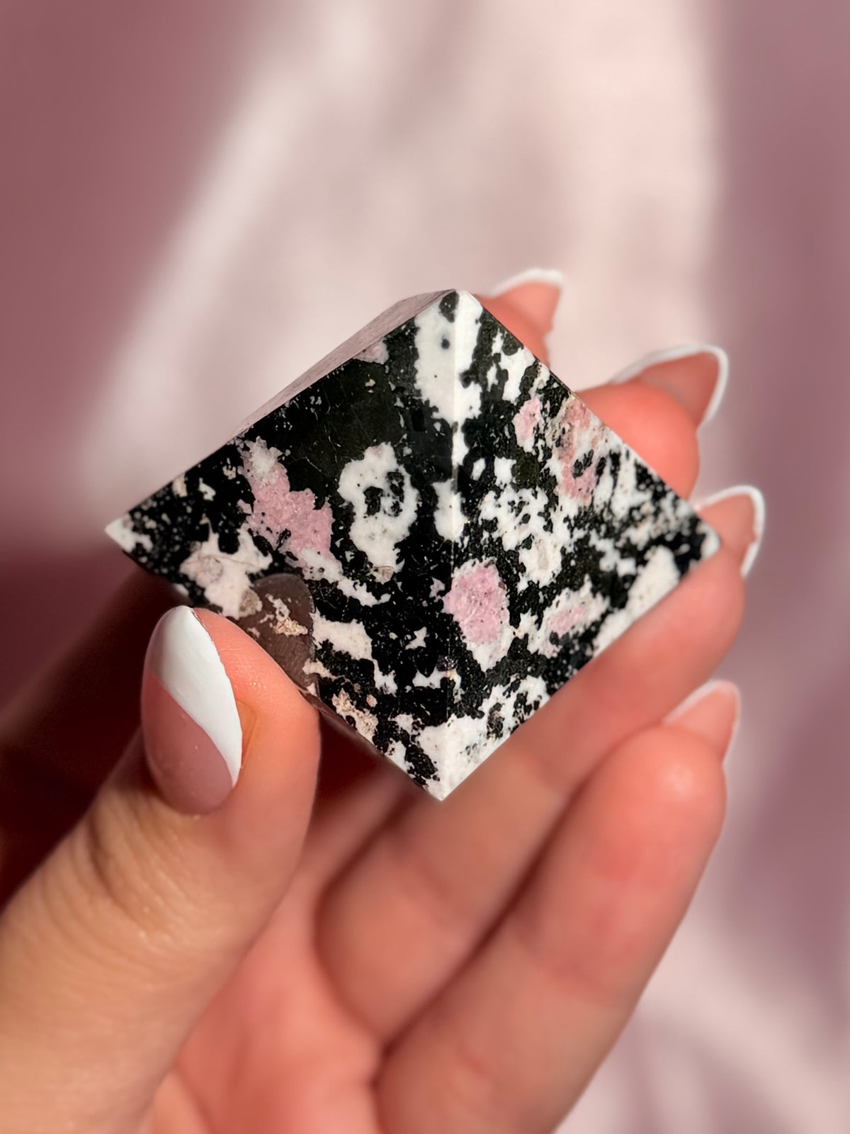 Peruvian Pink Rhodonite Pyramid (11B)
