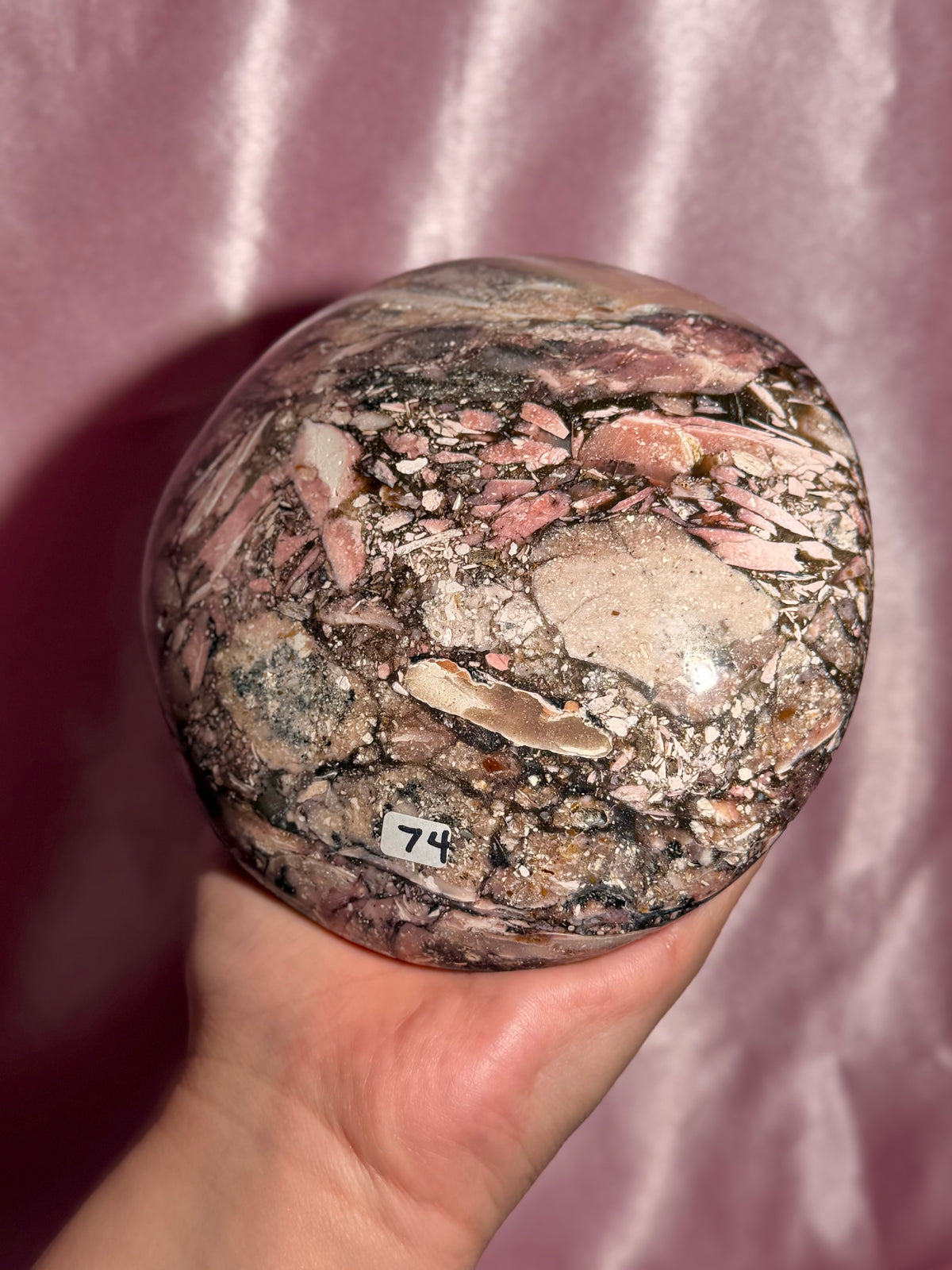 Peruvian Pink Opal "UFO" Oversized Palmstone