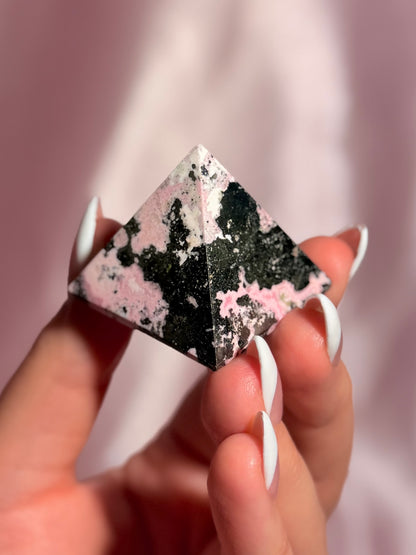 Peruvian Pink Rhodonite Pyramid