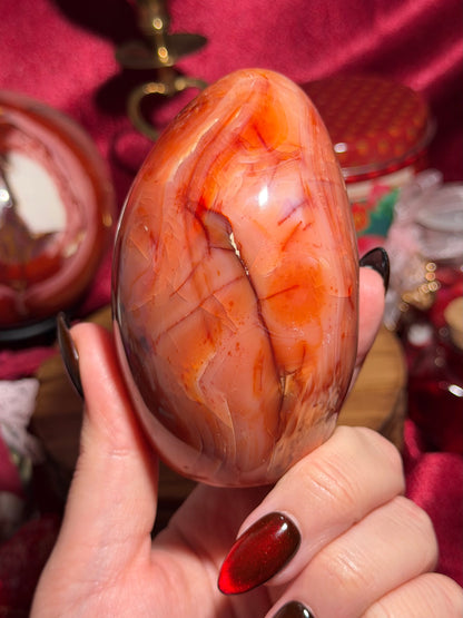 Large pastel pink carnelian freeform