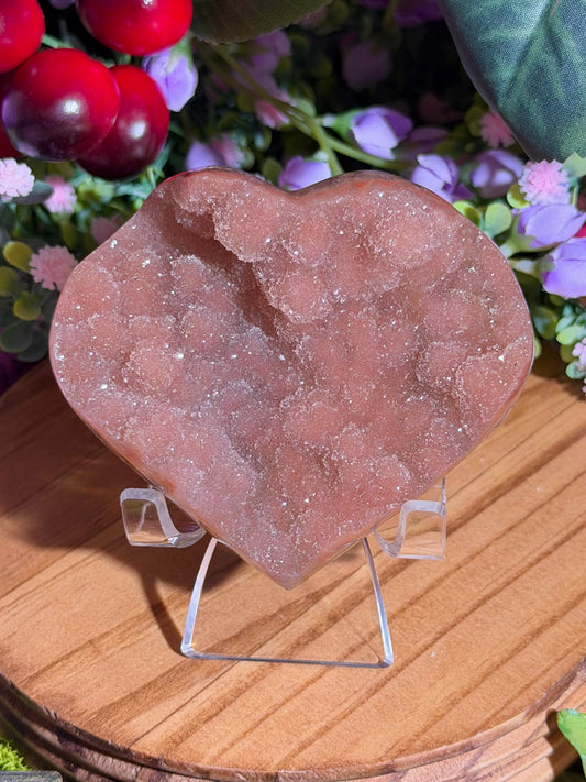 Peachy rainbow amethyst heart from Brazil