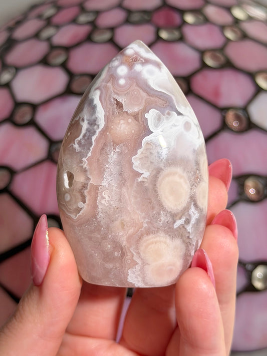 Flower agate x pink amethyst flame