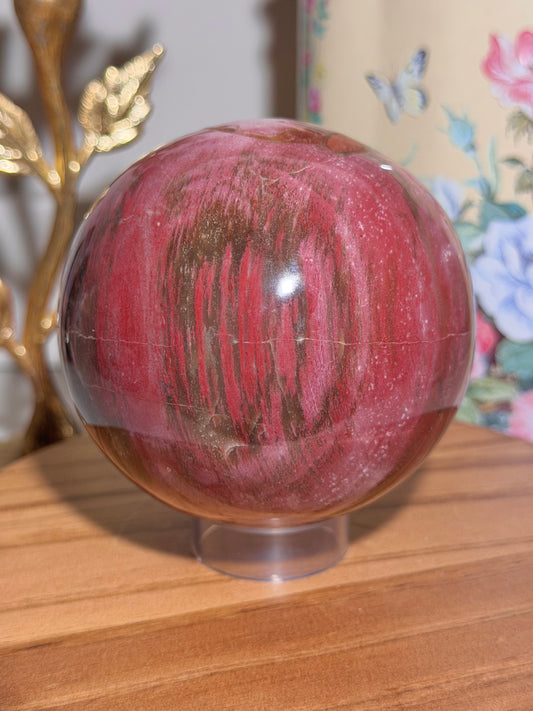 Pink petrified wood sphere *imperfect