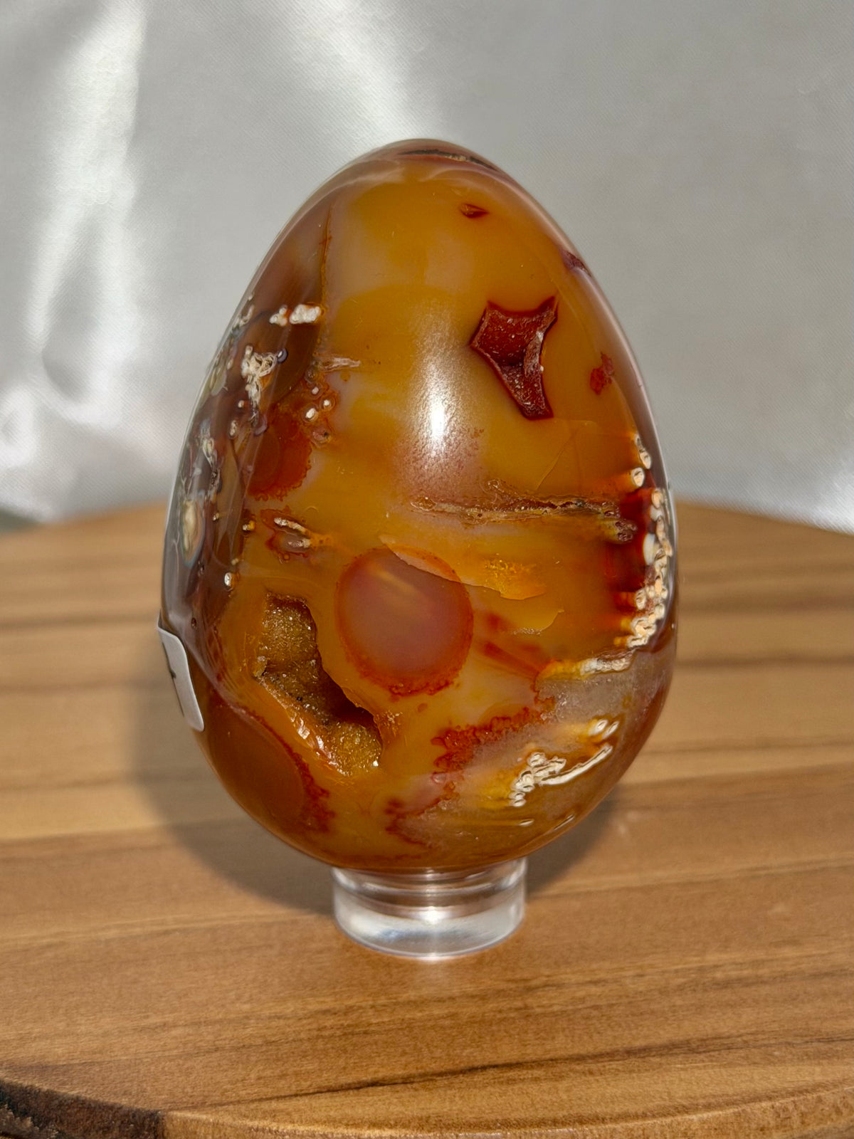 Mossy caramel carnelian egg