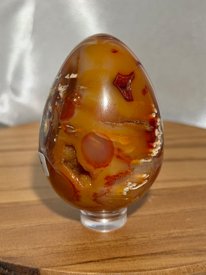 Mossy caramel carnelian egg