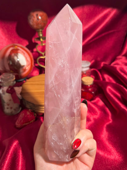 XL Purple rose quartz tower
