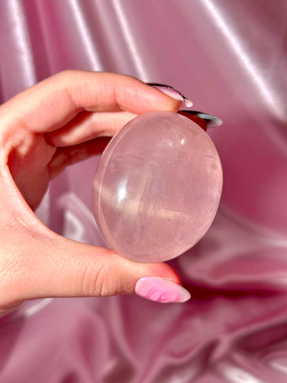 Gemmy star rose quartz palmstone (B)