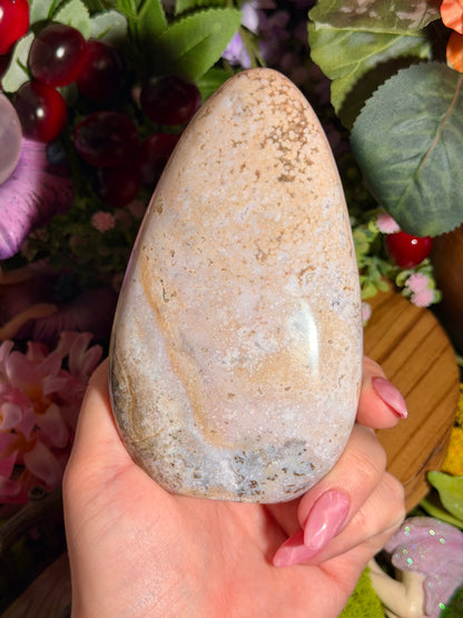 Orby pastel pink sea jasper freeform