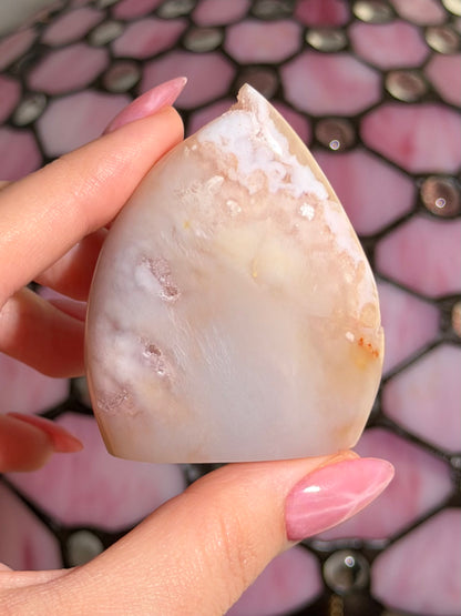 Flower agate x pink amethyst flame
