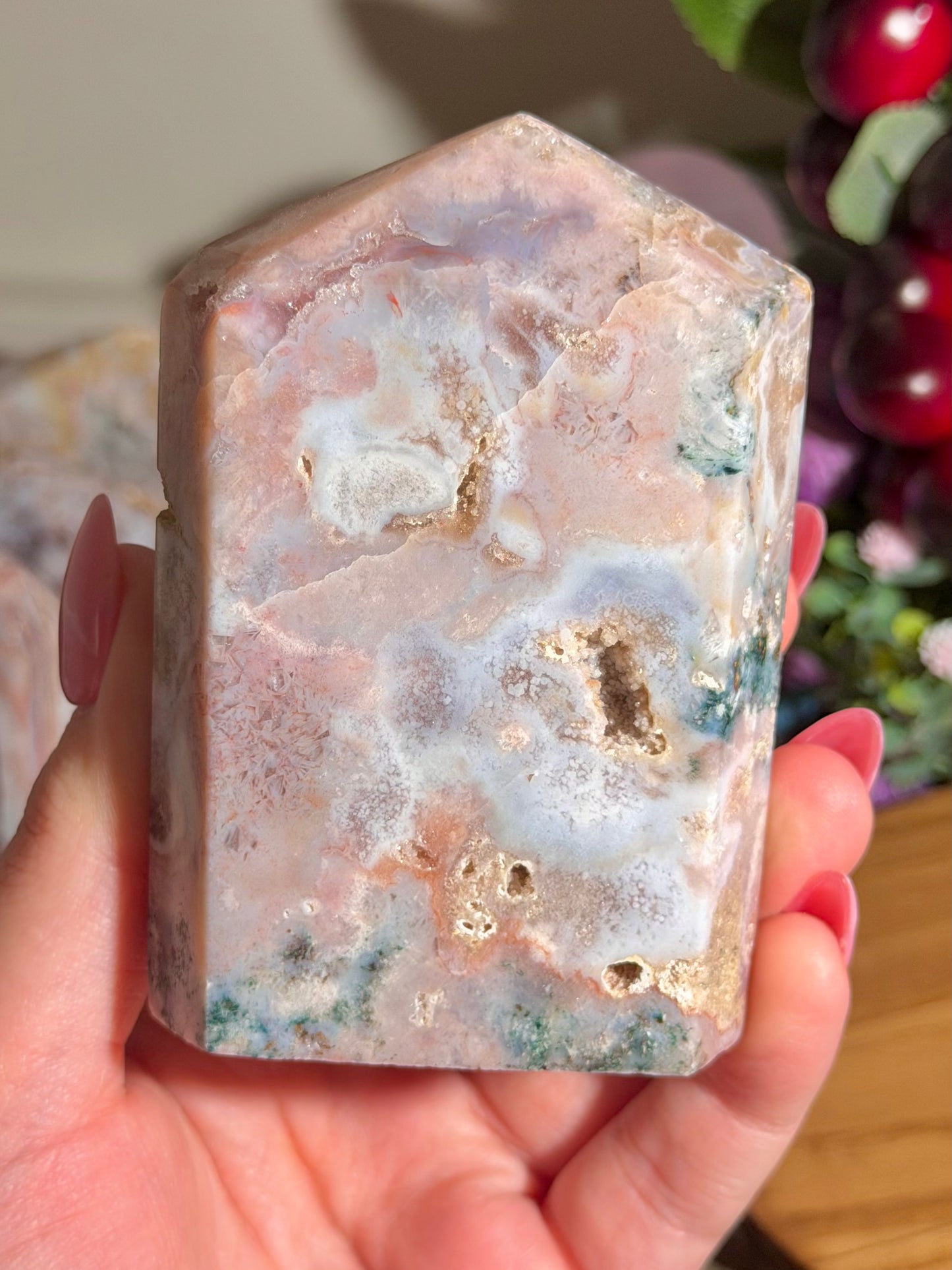 Pastel pink amethyst tower from Brazil