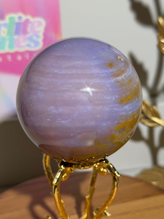 Glowy purple sea jasper sphere