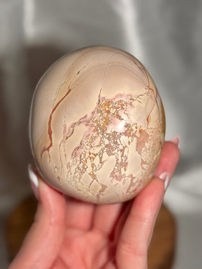 Pale pink polychrome jasper freeform *natural cracks