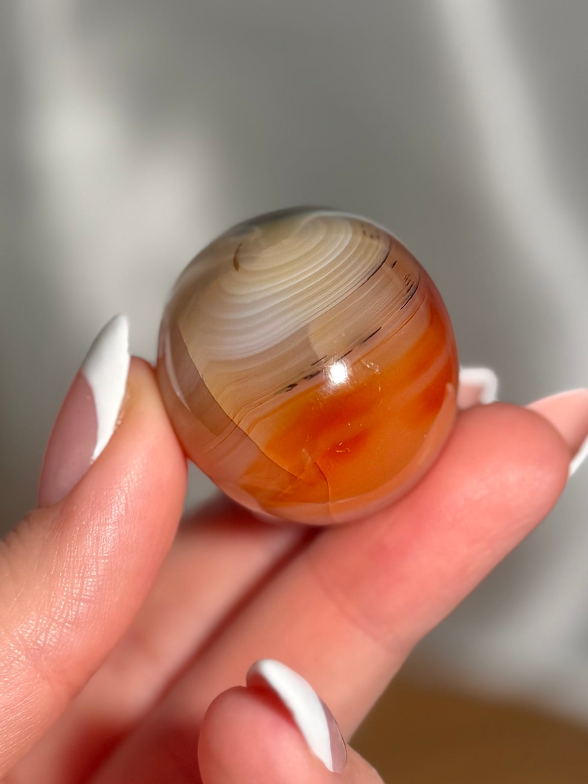 Speckled “koi fish” carnelian egg