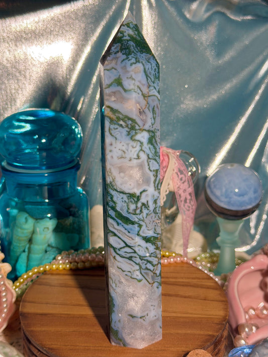Moss agate tower