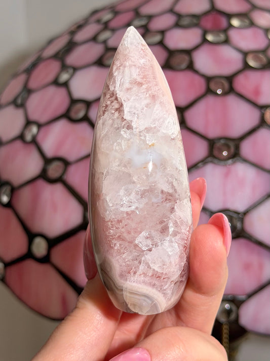 Flower agate x pink amethyst flame
