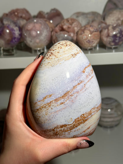 Orbicular pastel sea jasper freeform