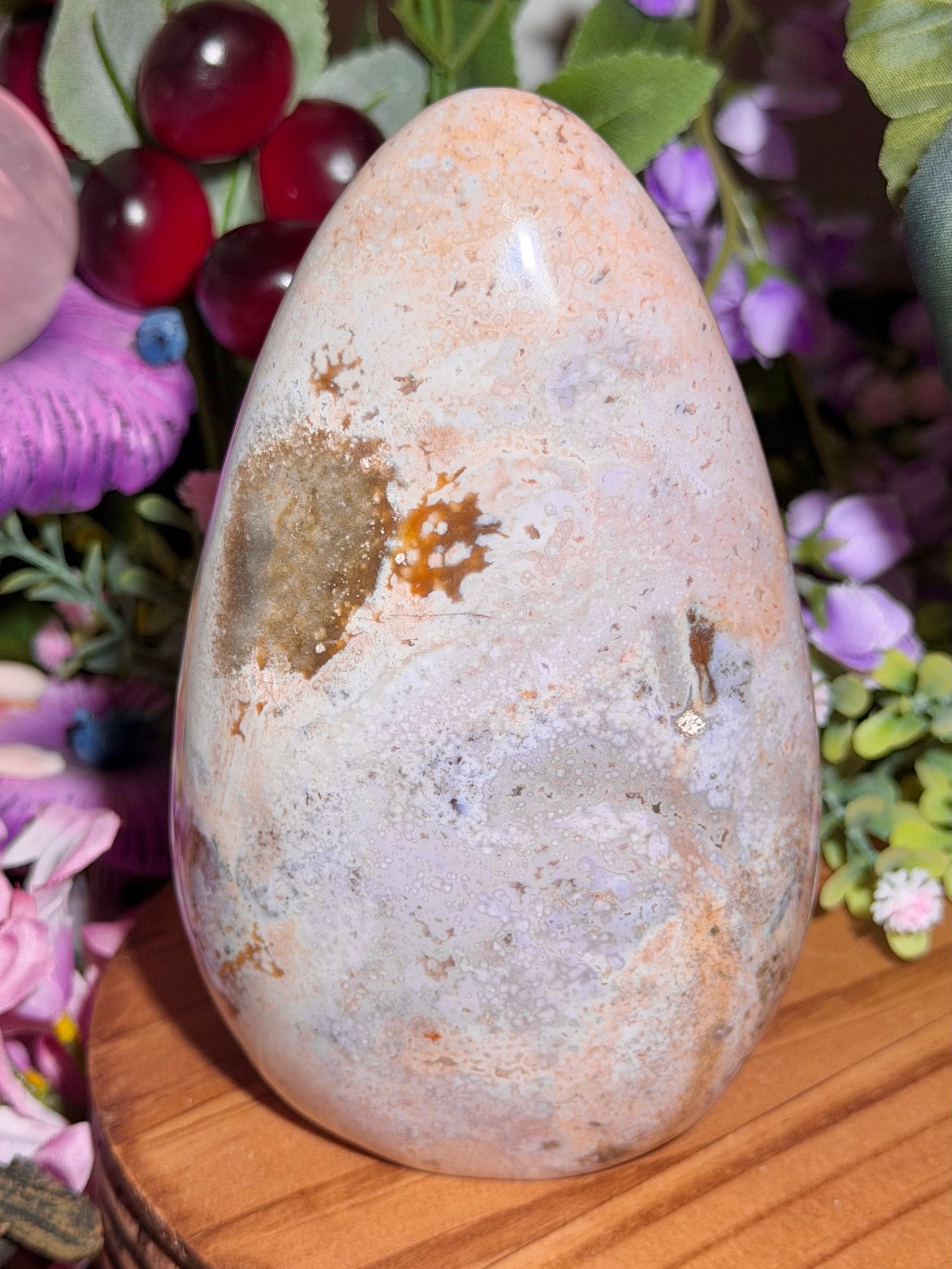 Orby pastel pink sea jasper freeform