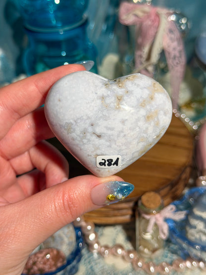 Pastel periwinkle orby sea jasper heart 28A