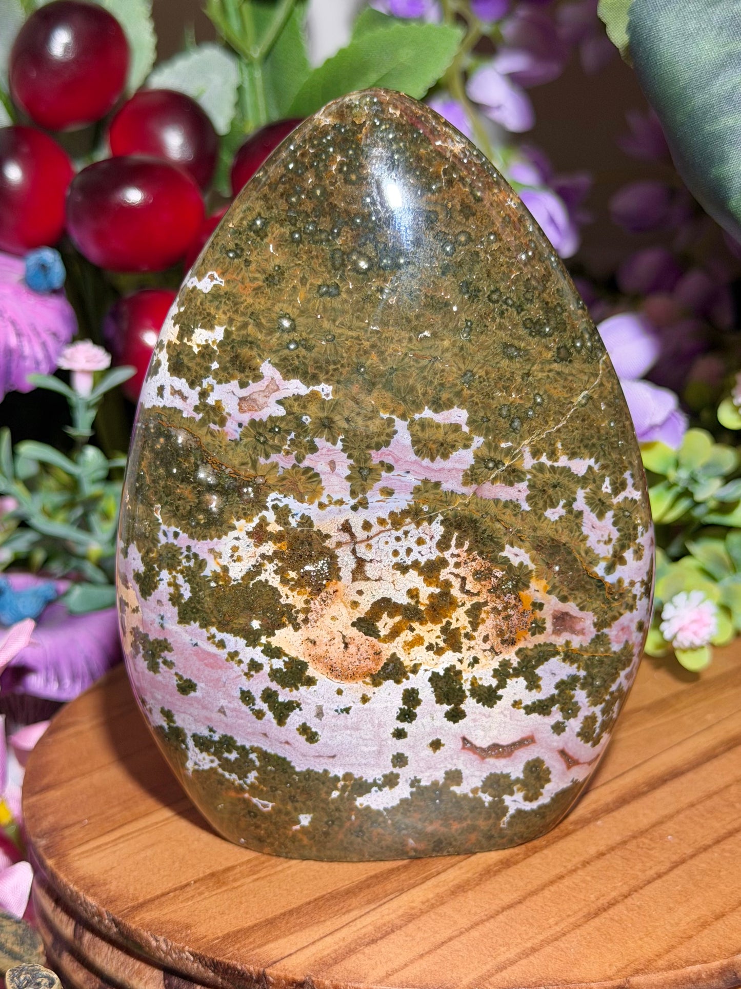 Pink & green Kabamby Ocean Jasper freeform