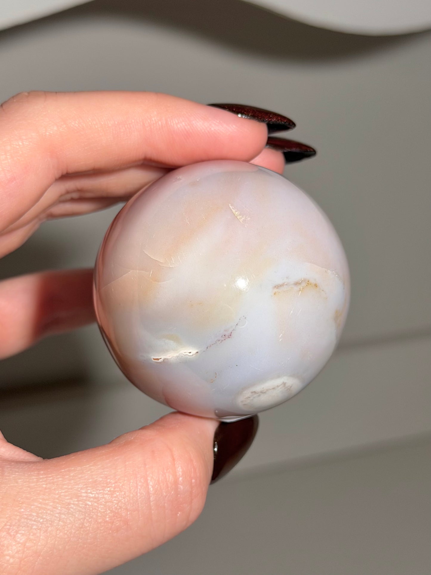 Baby pink pastel sea jasper sphere *Personal collection release