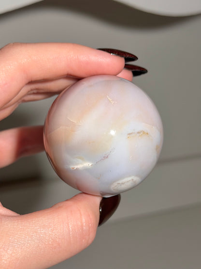 Baby pink pastel sea jasper sphere *Personal collection release