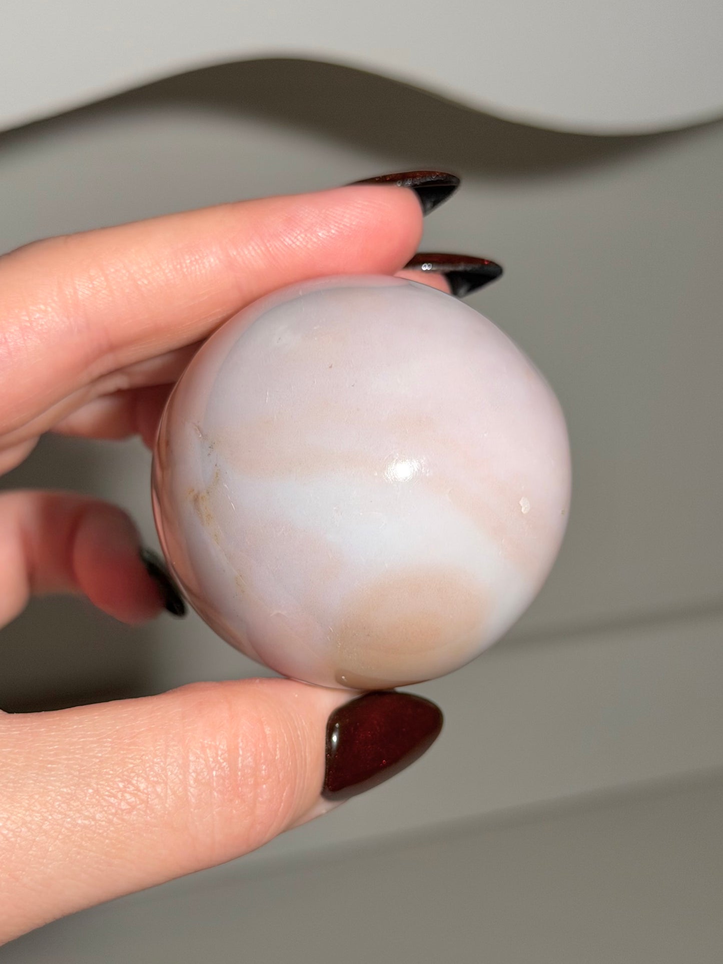 Baby pink pastel sea jasper sphere *Personal collection release