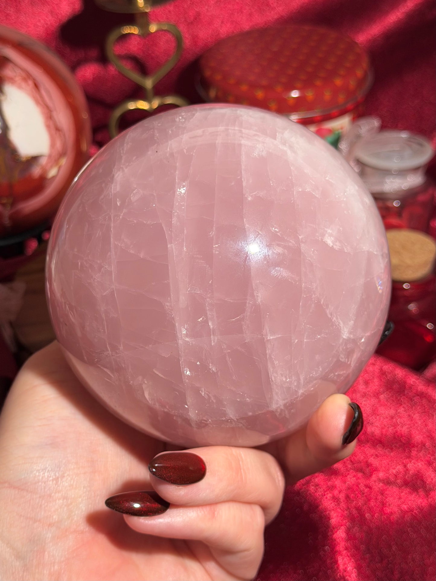 Large rose quartz sphere with subtle star flash *steal deal!