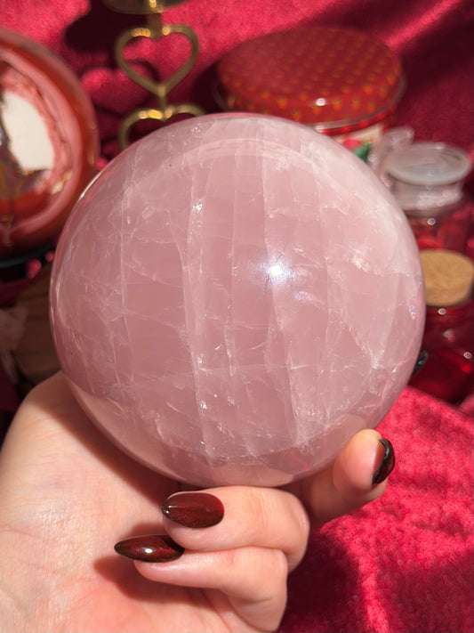 Large rose quartz sphere with subtle star flash *steal deal!