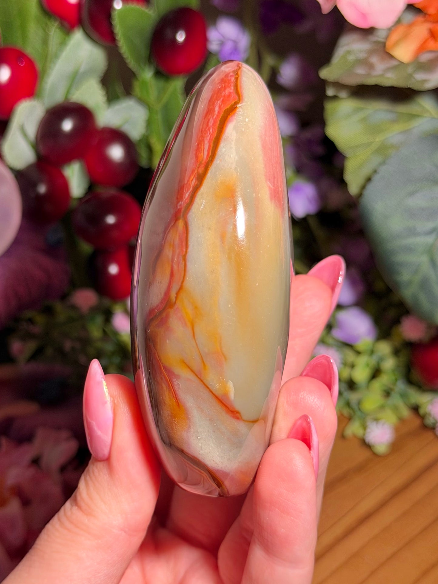 Pastel blue polychrome jasper freeform