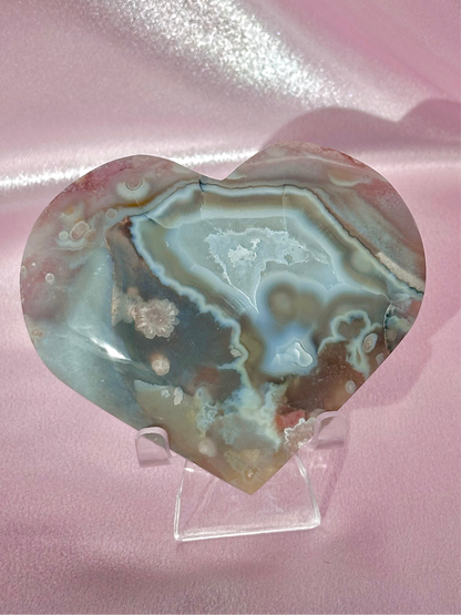 Flower agate heart (I)