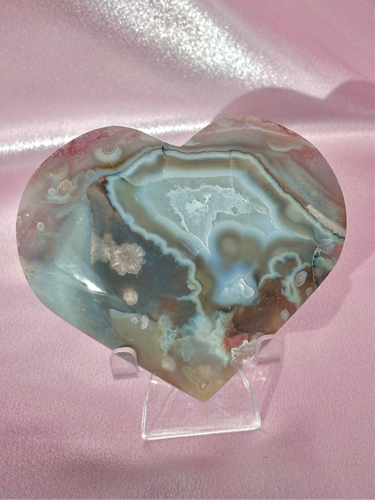 Flower agate heart (I)