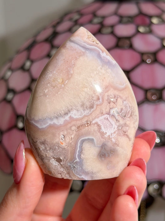 Flower agate x pink amethyst flame